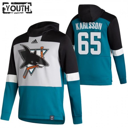 San Jose Sharks Erik Karlsson 65 2020-21 Reverse Retro Chandails à capuchon - Enfant